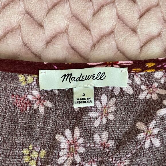 Madewell Tie-Sleeve Wrap Top in Butterfly Sanctuary Womens Size 2 - Picture 11 of 11